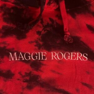 Red and Black Tie-Dye Maggie Rogers hoodie